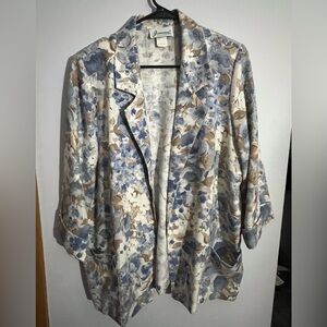 Joanna size M  Floral Blazer in Blue and Tan